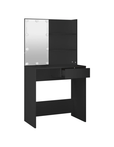 Toeletta con LED Nera 74,5x40x141 cm