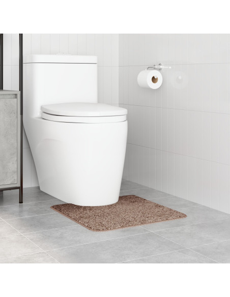 Tappeto Antiscivolo per Bagno con Taglio per Toilette Marrone