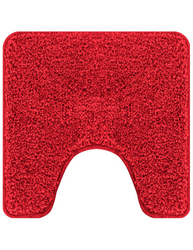 Tappeto Antiscivolo per Bagno con Taglio per Toilette Rosso
