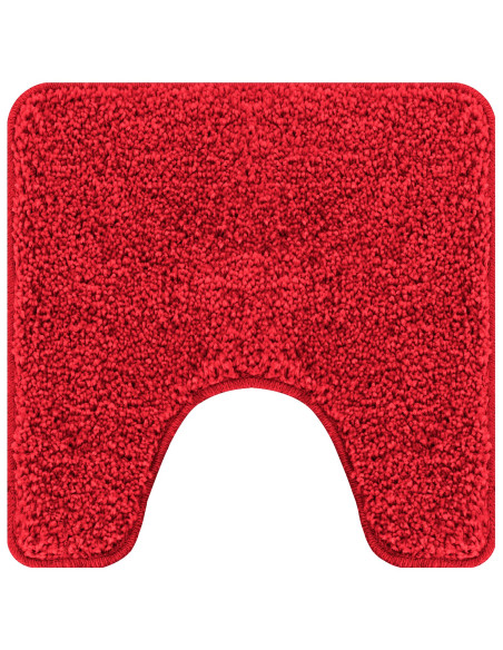 Tappeto Antiscivolo per Bagno con Taglio per Toilette Rosso