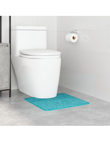 Tappeto Antiscivolo per Bagno con Taglio per Toilette Turchese