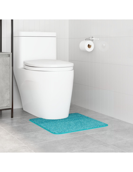 Tappeto Antiscivolo per Bagno con Taglio per Toilette Turchese