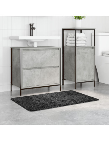 Tappetino da bagno antiscivolo Grigio scuro 60 x 90 cm PP