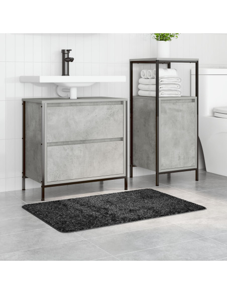 Tappetino da bagno rettangolare grigio scuro 60x90 cm in polipropilene antiscivolo