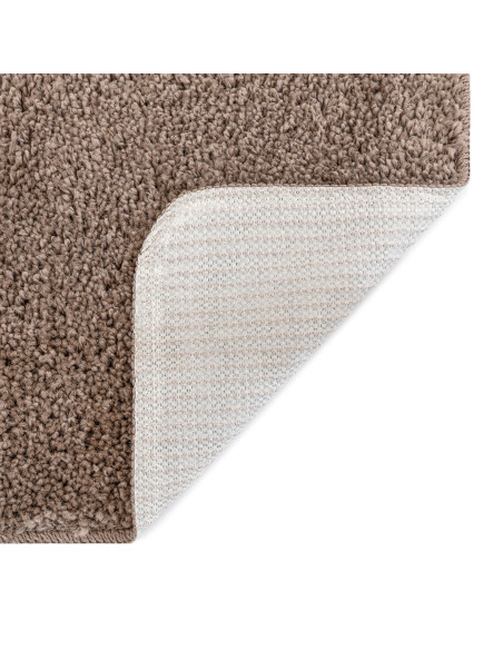 Tappetino da bagno rettangolare marrone 60x90 cm in polipropilene antiscivolo