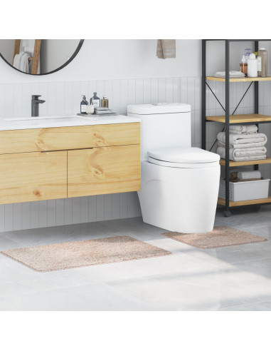 Set di tappetini antiscivolo per il bagno 2 pcs Crema PP