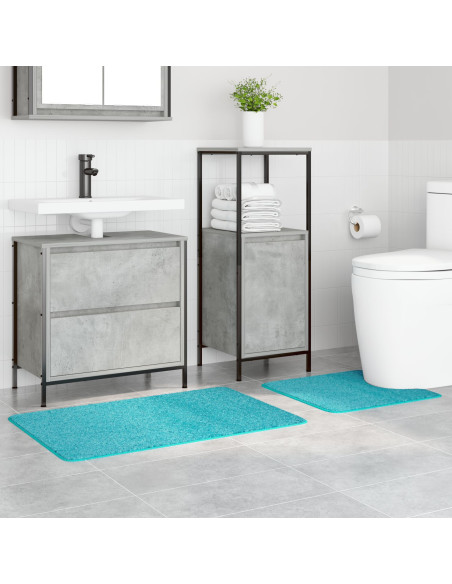 Set di Tappetini da Bagno 2 Pezzi Turchese Polipropilene Antiscivolo
