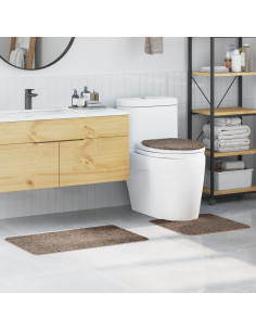 Set di tappetini antiscivolo per il bagno 3 pcs Marrone PP