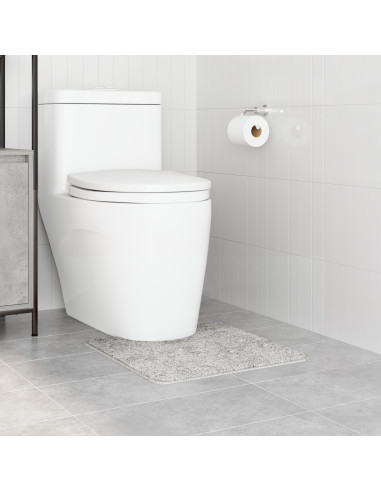 Tappeto Antiscivolo per Bagno con Taglio per Toilette Grigio