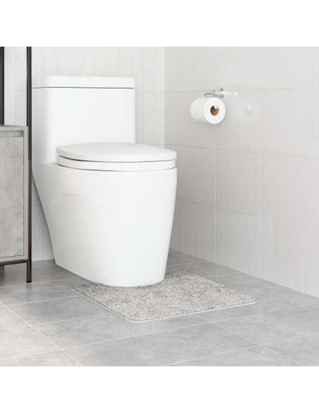 Tappeto Antiscivolo per Bagno con Taglio per Toilette Grigio