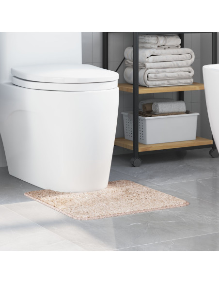 Tappeto Antiscivolo per Bagno con Taglio per Toilette Crema