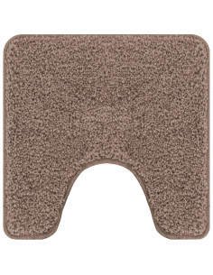 Tappeto Antiscivolo per Bagno con Taglio per Toilette Marrone 2