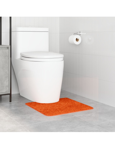 Tappeto Antiscivolo per Bagno con Taglio per Toilette Arancione