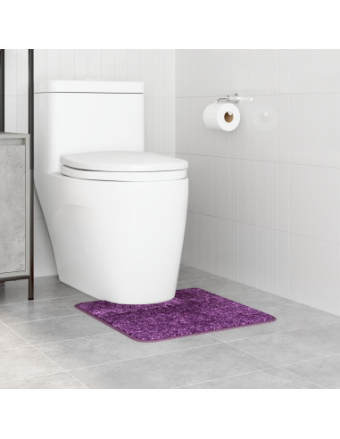 Tappeto Antiscivolo per Bagno con Taglio per Toilette Viola