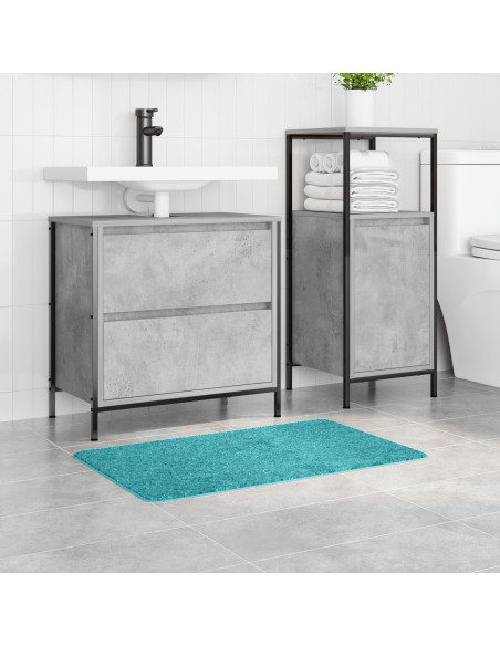Tappetino da bagno rettangolare turchese 50x80 cm in polipropilene antiscivolo