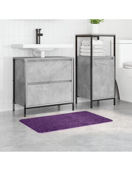 Tappetino da bagno rettangolare viola 50x80 cm in polipropilene antiscivolo