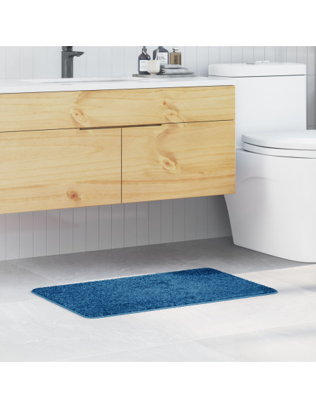 Tappetino da bagno rettangolare blu 50x80 cm in polipropilene antiscivolo