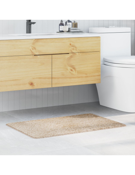 Tappetino da Bagno Rettangolare Panna 60x90 cm in Polipropilene Antiscivolo