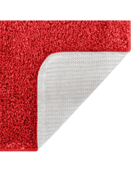 Tappetino da Bagno Rettangolare Rosso 60x90 cm in Polipropilene Antiscivolo