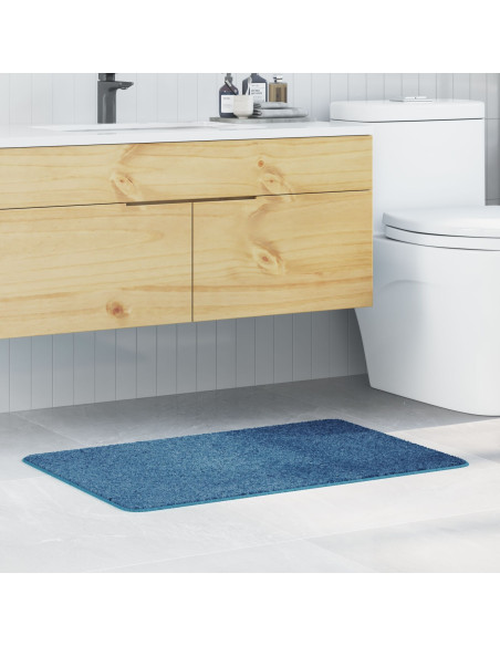 Tappetino da bagno rettangolare blu 60x90 cm polipropilene antiscivolo