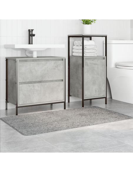 Tappetino da bagno rettangolare grigio 70x120 cm in polipropilene antiscivolo