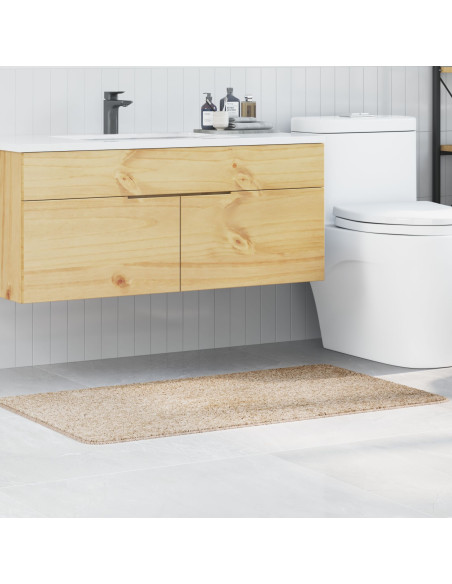 Tappetino da bagno rettangolare crema 70x120 cm polipropilene antiscivolo
