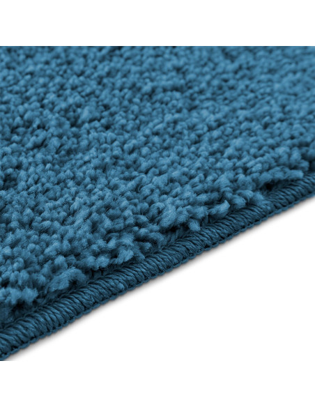 Tappetino da bagno rettangolare blu 70x120 cm in polipropilene antiscivolo
