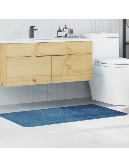 Tappetino da bagno rettangolare blu 70x120 cm in polipropilene antiscivolo