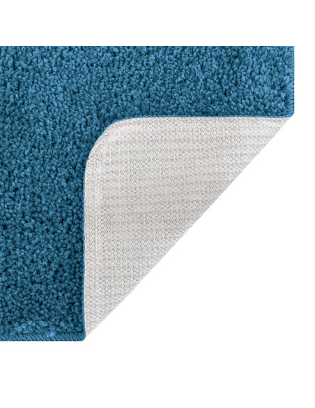 Tappetino da bagno rettangolare blu 70x120 cm in polipropilene antiscivolo
