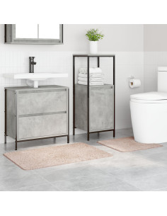 Set di tappetini antiscivolo per il bagno 2 pcs Crema PP 2