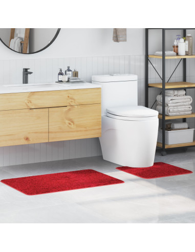 Set di tappetini antiscivolo per il bagno 2 pcs Rosso PP