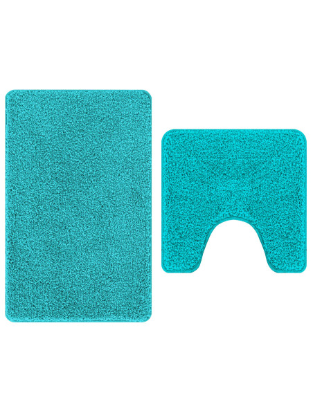 Set di Tappetini da Bagno 2 Pezzi Turchese Polipropilene Antiscivolo