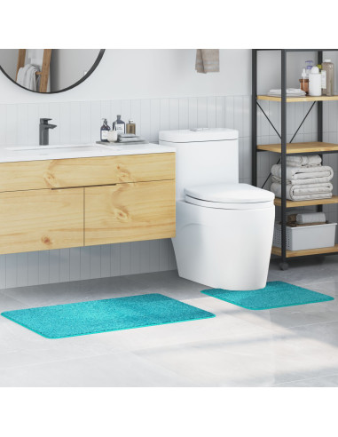 Set di tappetini antiscivolo per il bagno 2 pcs Turchese PP