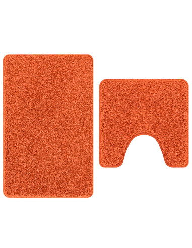 Set di tappetini antiscivolo per il bagno 2 pcs Arancione PP