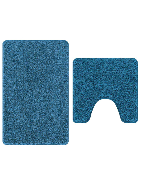 Set di 2 tappetini da bagno  Blu in polipropilene antiscivolo