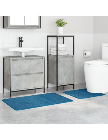 Set di tappetini antiscivolo per il bagno 2 pcs Blu PP