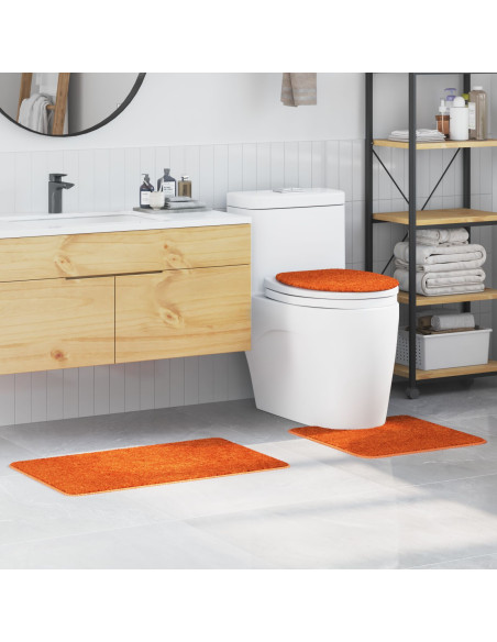 Set di tappetini da bagno 3 pezzi Arancione in polipropilene antiscivolo
