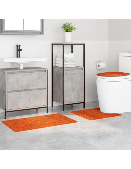 Set di tappetini da bagno 3 pezzi Arancione in polipropilene antiscivolo