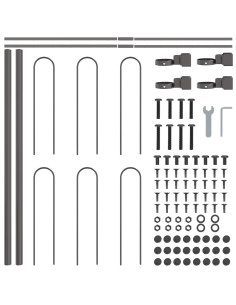 Recinzione per Giardino 2 pcs Grigio 3,4 x 0,6 m