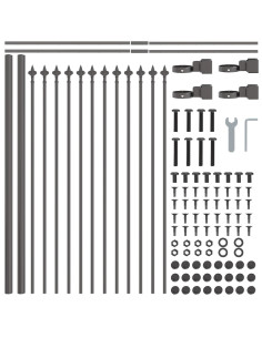 Recinzione per Giardino 4 pcs Grigio 6,8 x 0,6 m