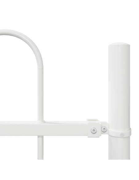 Recinzione da Giardino Bianca con Punta a Pipa 6,8x0,6 m in Acciaio