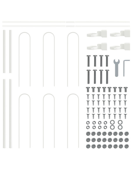Recinzione da giardino  con parte superiore a hoops bianca 6,8x1,2 m in acciaio