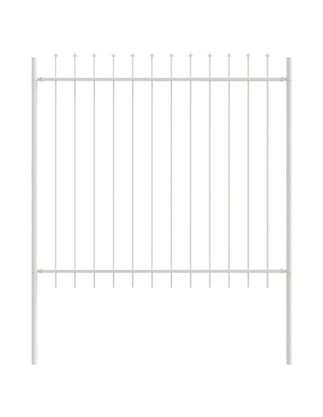 Recinzione per Giardino  con Punta a Lancia Bianca 10,2x1,5 m in Acciaio