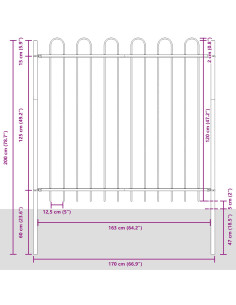 Recinzione per Giardino 6 pcs Bianco 10,2 x 1,5 m