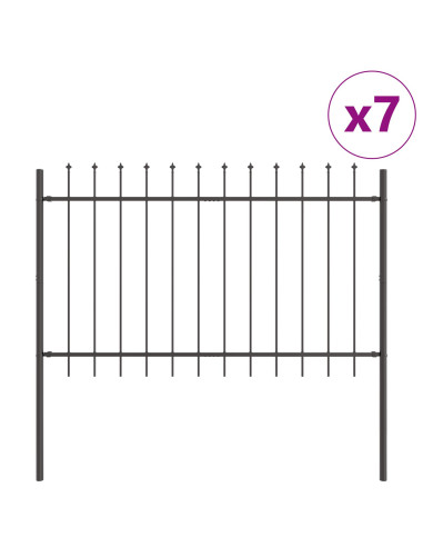 Recinzione per Giardino 7 pcs Grigio 11,9 x 1,2 m