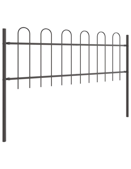 Recinto da Giardino  con Parte Superiore a Cerchio Grigio 11,9x0,6 m in Acciaio