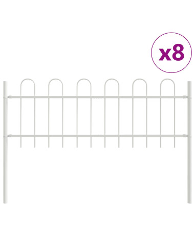 Recinzione per Giardino 8 pcs Bianco 13,6 x 0,6 m