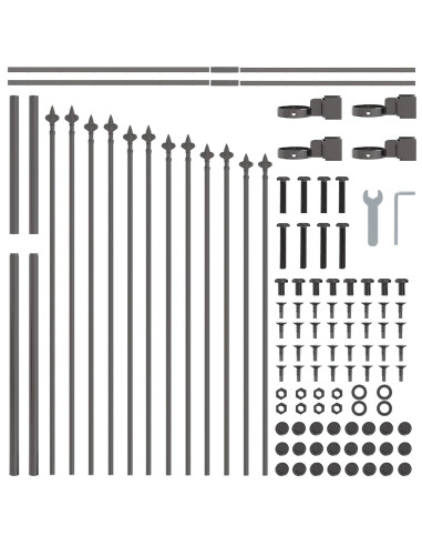 Recinzione per Giardino 6 pcs Grigio 170 x 140 cm