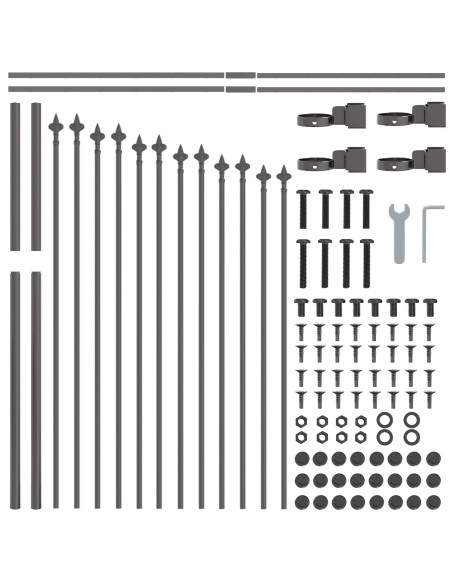 Recinzione per Giardino 6 pcs Grigio 170 x 140 cm