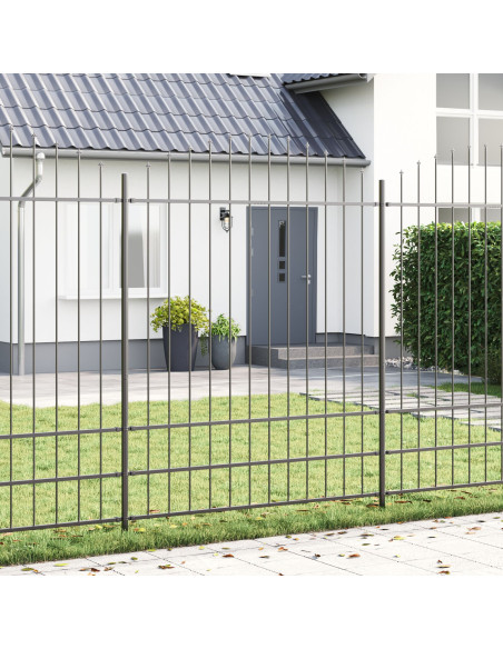 Recinzione da giardino  grigia con cima ad arco 13,6x2 m in acciaio